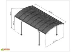 Carport En Aluminium Et Polycarbonate Atlas 14 M² 10 Carport En Aluminium Et Polycarbonate Atlas 14 M² -Promos Jardin Garage Magasin schema dimensions carport palram atlas