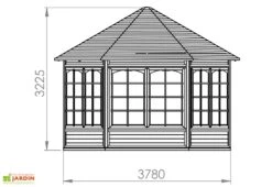 Pavillon De Jardin En Bois D'épicéa Brut Anna – 12,36 M² -Promos Jardin Garage Magasin schema dimensions pavillon jardin anna 1