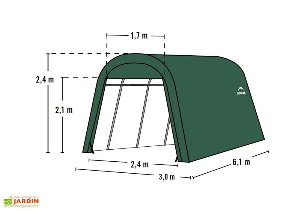 Garage En Toile Polyéthylène Et Acier 18,3 M² 5 Garage En Toile Polyéthylène Et Acier 18,3 M² – Image 5