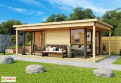 Promos Jardin Garage Magasin 17 Studio De Jardin En Bois 23,7 M² Ep. 44 Mm – Doméo 3 V2 Plus + Terrasse