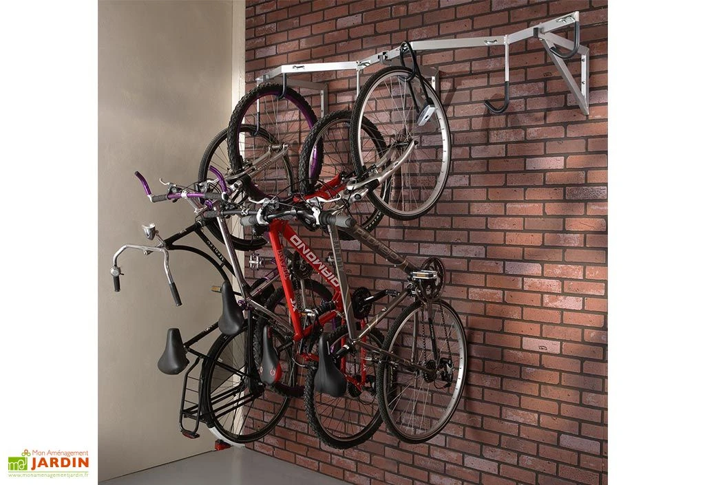 Mottez Range-vélo Mural En Acier Avec Crochets Gainés – 6 Vélos 2 Mottez Range-vélo Mural En Acier Avec Crochets Gainés – 6 Vélos – Image 2