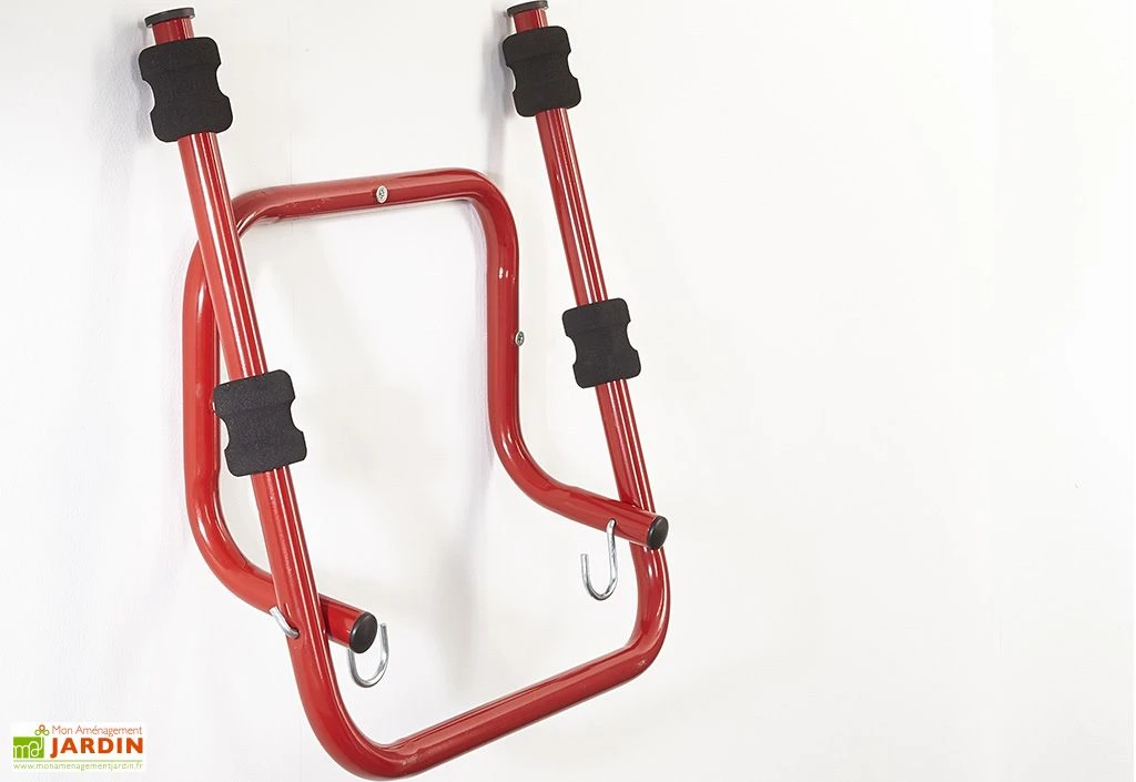 Mottez Support Mural Rabattable Pour 2 Vélos 2 Mottez Support Mural Rabattable Pour 2 Vélos – Image 2