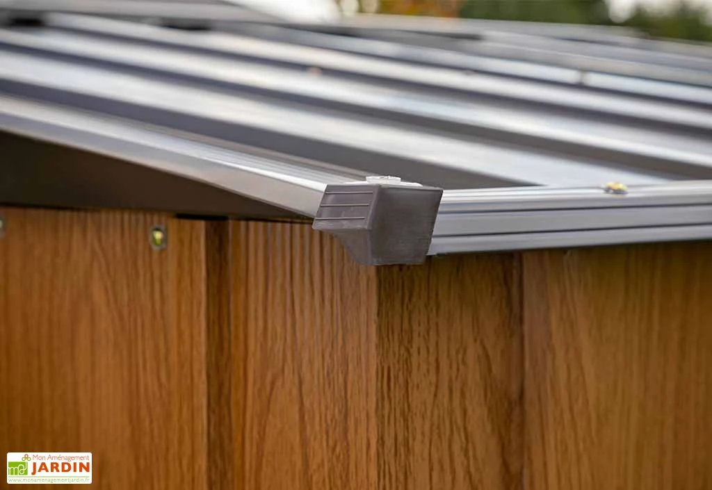 Abri De Jardin En Acier Galvanisé Imitation Bois 4 M² 5 Abri De Jardin En Acier Galvanisé Imitation Bois 4 M² – Image 5