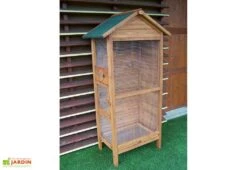 Volière Rectangulaire Pinson (77x55x158cm) 6 Volière Rectangulaire Pinson (77x55x158cm) -Promos Jardin Garage Magasin voliere rectangulaire bois pinson 63x41cm 1