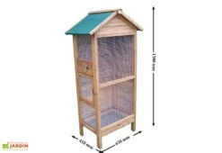 Volière Rectangulaire Pinson (77x55x158cm) 9 Volière Rectangulaire Pinson (77x55x158cm) -Promos Jardin Garage Magasin voliere rectangulaire bois pinson 63x41cm