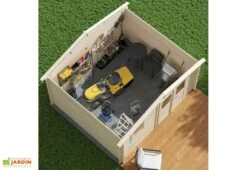 Abri De Jardin En Bois D’épicéa Brut Juno 13,9 M² -Promos Jardin Garage Magasin vue interieure abri jardin bois brut tana 13m2
