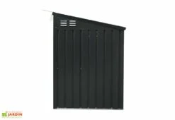 Cache-Poubelle Double En Acier 100 X 172 X 131 Cm -Promos Jardin Garage Magasin vue laterale cache poubelle double metal anthracite